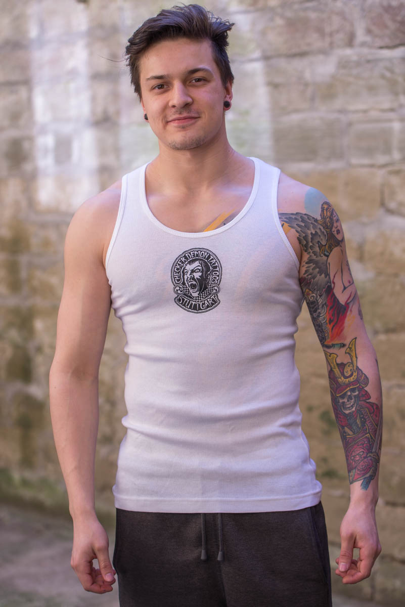 T-Shirt Checker Demon Tattoos Stuttgart Luke Atkinson
